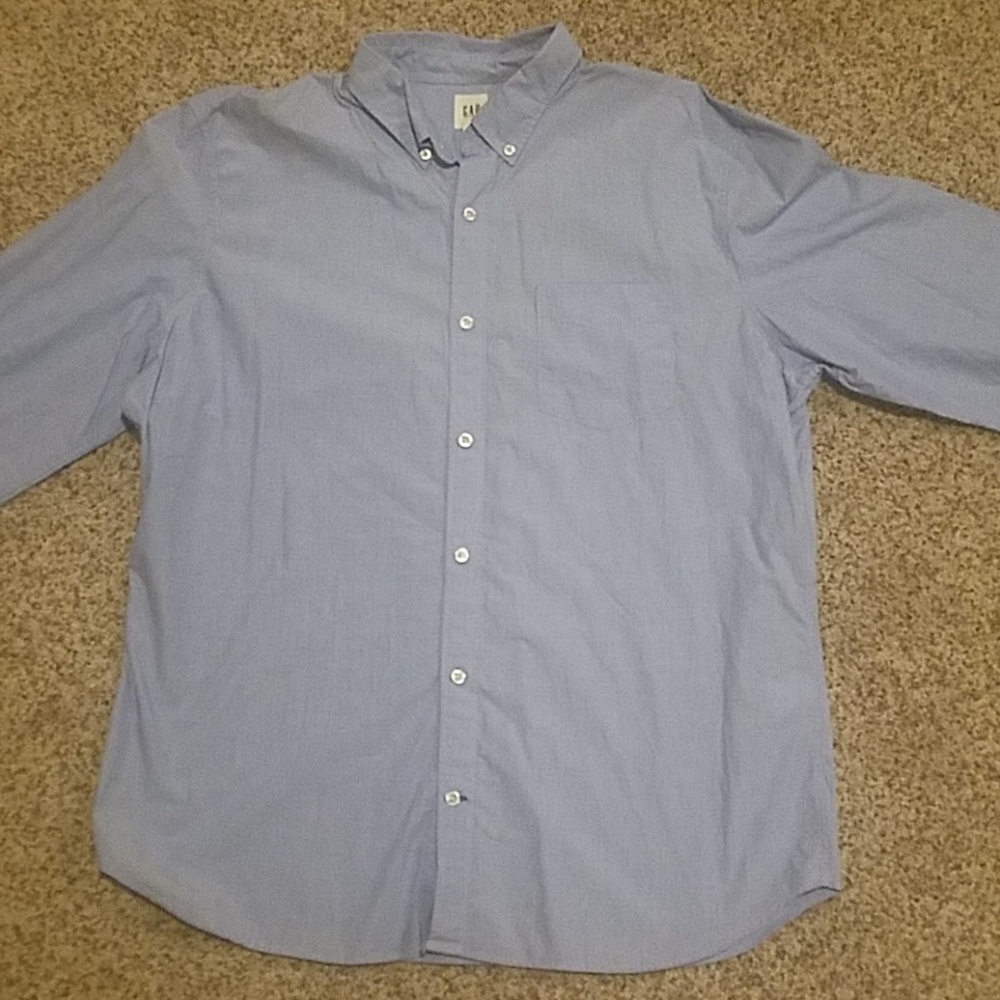 Mens blue button up shirt
